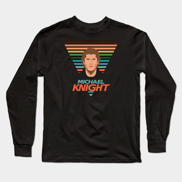 Michael Knight | David Hasselhoff | Knight Rider | KITT | Knight Industries Two Thousand | Pontiac Trans Am | Michael Scheffe Long Sleeve T-Shirt by japonesvoador